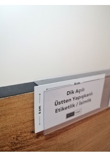 10 Adet Yapışkanlı Etiketlik Profil 20 x 4 CM Raf İsimlik Etiketlik