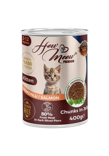 How Meow Jöleli Somonlu Parça Etli Yavru Kedi Yaş Maması 12 x 400 G