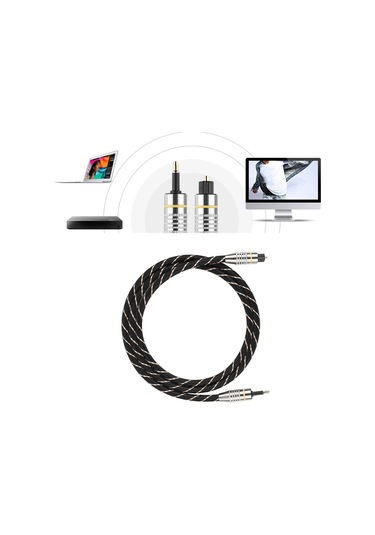 Moveevo Toslınk'den 3.5mm Mini Toslınk'a Fiber Optik Ses Kablosu 1m - Altın Kaplı, Düşük Kayıp, Elektriksel Yalıtım, 250mbit/s Bant Genişliği