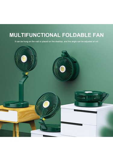 Symbee Beyaz 5200mah Usb Şarjlı Katlanabilir Led Lamba Fanı, 3 Hızlı Rüzgar, Telefon Tutucu, Dikey-yatay Dönebilen Ev/seyahat Fani