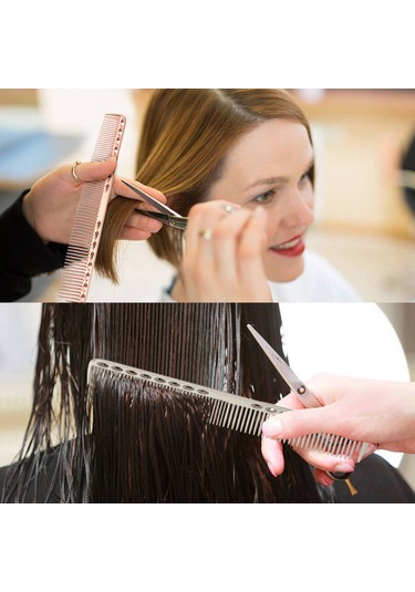 Vkemall Alüminyum Anti-statik Saç Tarakları - Saç Şekillendirme, Bölme Ve Renklendirme İçin Isı Dayanıklı Salon Tarzı