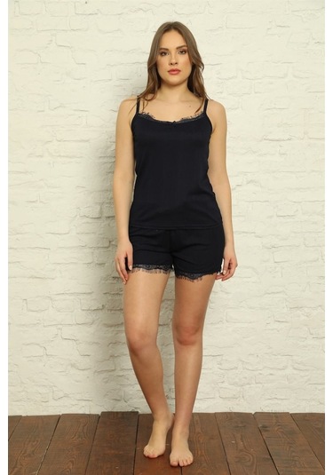 Akbeniz Kadın Ip Askılı Şortlu Pijama Takım 3584