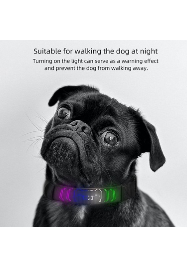 Geeroyoo Bluetooth Bağlantılı, App Kontrollü, Şarj Edilebilir Köpek Tasması, 4 Renkli Işık Ve 8 Mod Seçeneği Siyah