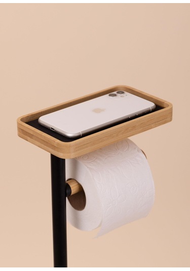 The Mia Tepsili Ve Fırçalı Tuvalet Kağıdı Standı Siyah 759 Siyah