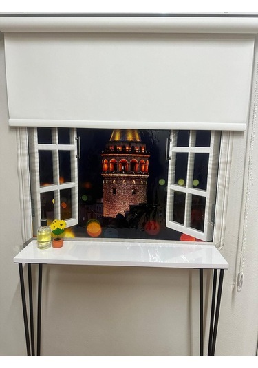 Blackout Işık Geçirmeyen Stor Perde Beyaz Beyaz