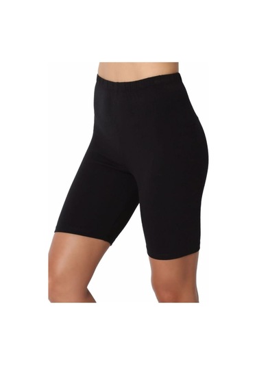 Kadın Siyah Diz Üstü Tayt SiYAH