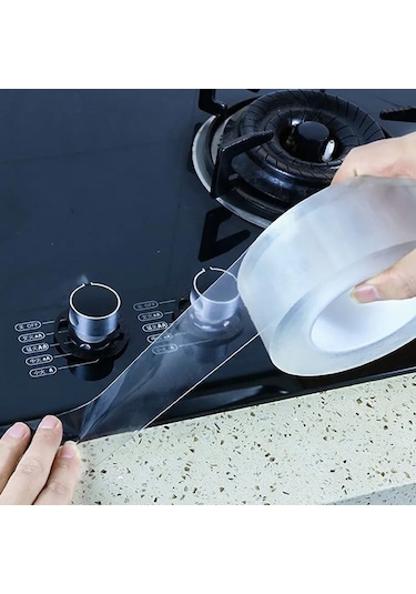 Mutfak Su Geçirmez Küf Güçlü Banyo Tuvalet Çatlak Şerit Şeffaf Yapışkan Bant 50mm 3m