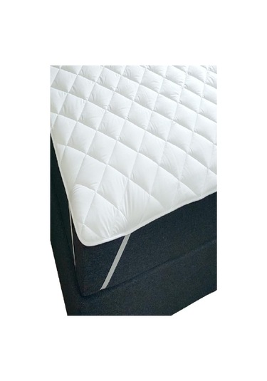 Divanev Kapitoneli Sıvı Geçirmez Alez 90x190 Cm Tek Kişilik Köşe Lastikli Beyaz