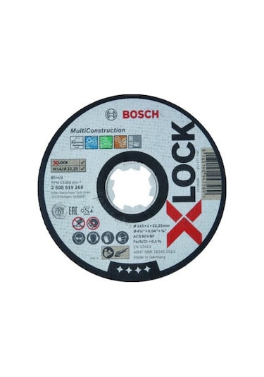 Bosch X-Lock 115x1 Multi Material Rapido Düz Kesici Disk