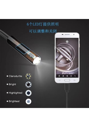 Endoskop Yılan Video Kamera Led'li 10 Metre 7 Mm Sert Kablo