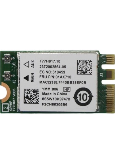 Intel T77h617.10 / Dell Wireless 1810 M.2 Ngff Wi Fi + Bluetooth Kablosuz Ağ Kartı