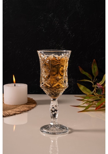 Mest Serin 6 Adet Ayaklı Cam Kahve Yanı Su Bardağı Seti 210 Cc Sade