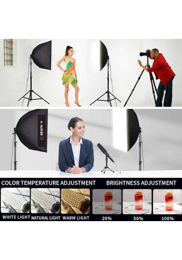 Deyatech Softbox 60 x 90 CM 120W 3000-5500K Led Video Ve Fotoğraf Çekim Işığı