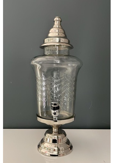 Lamedore Samovar Musluklu Şerbetlik Nikel 23x20,5x48,5 Cm Gümüş