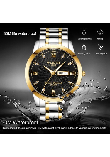 Leezsing Wlısth Q351 Kuvars Saat Erkekler Ve Kadınlar İçin Klasik İş Resmi Saat Su Geçirmez Paslanmaz Çelik Kayış