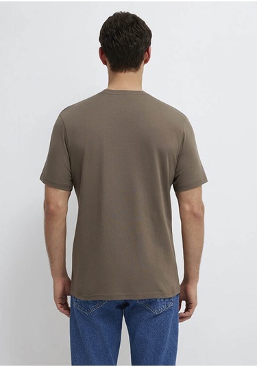 Mavi Logo Baskılı Kahverengi Erkek T-shirt M0612732-83866 Kahverengi