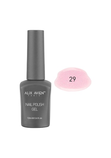 Alix Avien Uv Kalıcı Işıltılı Pembe Jel Oje 29 Gel Polish 12 Ml