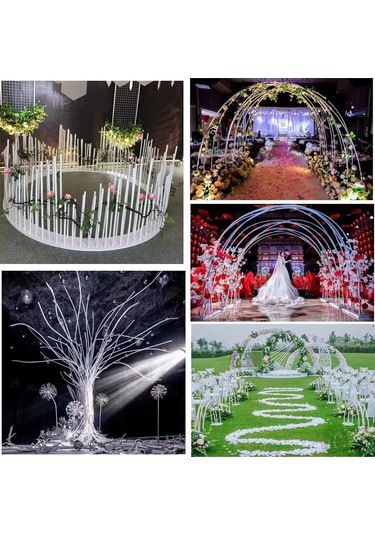 Yaozixa Beyaz 5 Metre Dekoratif Pvc Boru, Çiçek Dikimi İçin, Bükülebilir Ve Şekillendirilebilir, 12x16mm Cevresel Ölçü, Düğün Dekorasyon Aleti