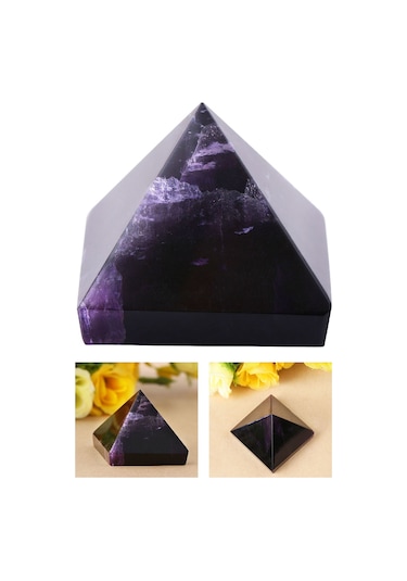 Kangvka 3cm Doğal Ametist Piramit: Ev Dekorasyonu, Hediye Ve Kağıt Ağırlığı - Kutsal Ve Faydalı Kristal
