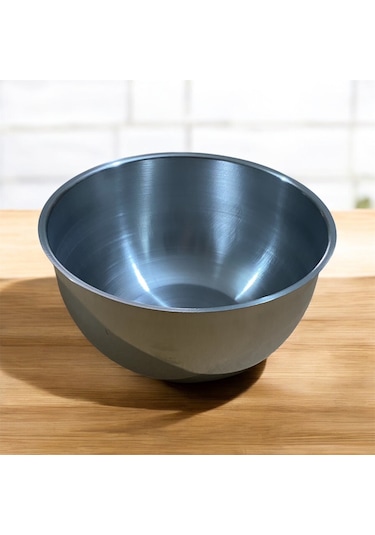 Mobilreyon Paslanmaz Karıştırma Çırpma Yoğurma Hamur Salata Şef Kasesi Krom 24cm Kase 3,5 Litre Kase Gri - Gümüş