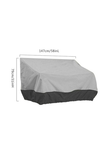 Suofeng Siyah-gri Desenli Dış Mekan Koltuk Örtüsü 147x83x79cm - Su Geçirmez Oxford Kumaş - Uv Koruma Ve Rüzgar Dayanıklı Bahçe Mebel Koruyucu Siyah Gri