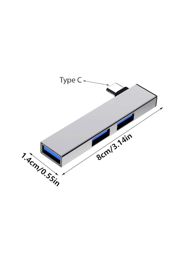 Type c 90 derece L tipi usb 2.0 ,3.0 hub 3 port usb çoklayıcı hub Ürün