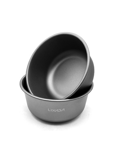 Açık Saf Ti Piknik Kase Taşınabilir Sofra Kamp Seyahat Anti-haşlanma Anında Erişte Kasesi Gümüş