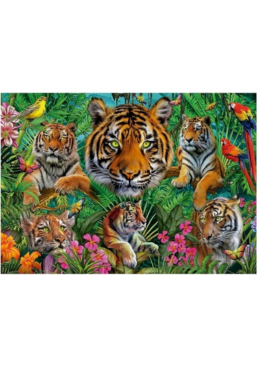 Educa Puzzle - 500 Parça Kaplan Ormanı Puzzle - 19902 - Tiger Jungle