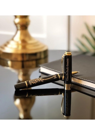 Kişiye Özel Besmele Tasarımlı Akordiyon Defter Ve Tükenmez Kalem