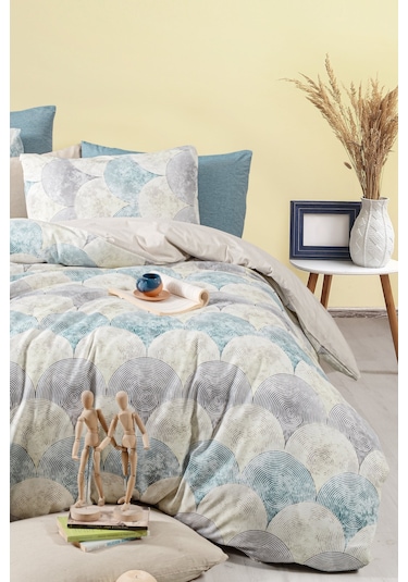 Lastikli Çarşaflı Tek Kişilik Nevresim Takımı Rond Çok Renkli