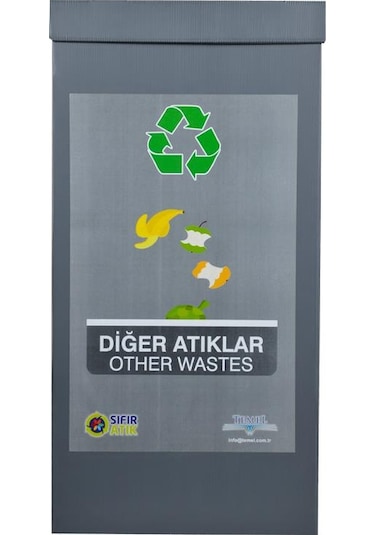 Geri Dönüşüm Kutusu - Atık Kutusu Diğer Atıklar Gri