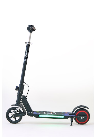 Elektrikli Çocuk Scooter 130w 3 Kademe Hız Ayarlanabilir Gidon Uzun Menzil Koruma Seti Hediye Siyah