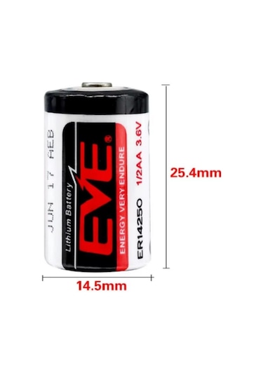 Eve Er14250 3.6v 1200mah 1/2 Aa Lityum Kısa Pil