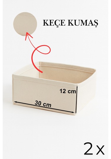 Keçe Çekmece Ve Dolap Düzenleyici Organizer Seti 6 Parça Krem, Çok Amaçlı Düzenleyici Kutular Krem