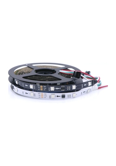 Epistar Ws2811 Rgb Led Şerit Işığı 5050 Smd 30/60 Led Adreslenebilir Dc12v Işık Kontrol Yayan Color2 Mor 1m