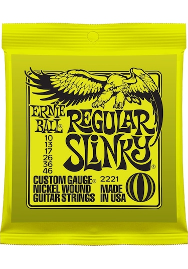 Ernie Ball P02221 10-46 Elektro Gitar Teli Regular Slinky Nickel