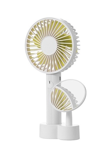 Puluzpuluz Makyaj Aynalı P8 Çıkarılabilir El Tipi Şarj Fanı Pembe 4783 Beyaz