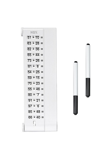 Geeksen Çocuklar İçin Matematik Soruları Oluşturucu Tahta - 1-100 Toplama-çıkarma, 5100 Soru, Beyaz + 2 Tahta Kalemi + Silgi Kumaşı + Saklama Çantası Çok Renkli