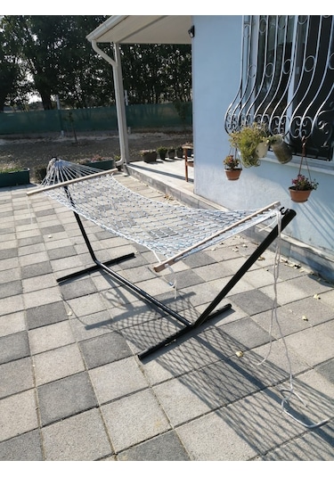 Abronyahediye Metal Hamak Ayağı Metal Hamak Demiri Siyah Renk Abronya Siyah