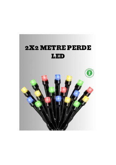 2x2 Metre Pil İle Çalışan Perde Led Işık 8 Modlu Dekoratif Standart