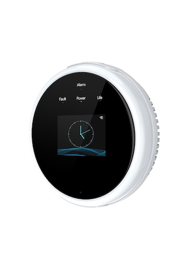 Tuya Wifi Doğalgaz Sensörü Ev Akıllı Yanıcı Gaz Alarm Siyah - Beyaz