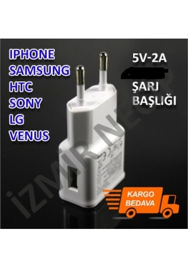 Her Marka Cep Telefonuna Uyumlu Şarj Başlığı 2 Amper
