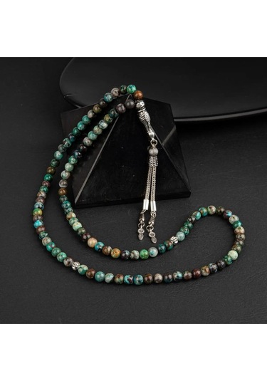 Sertifikalı Krizokol Doğal Taş Tesbih 99luk 6mm