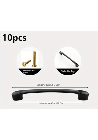 Hightower 10 Adet Modern Minimalist Amerikan Stili Dolap Kapı Kolu Mat Siyah Alüminyum Yüzey Montaj Seti