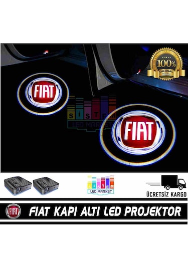 Fiat Araçlar İçin Pilli Yapıştırmalı Kapı Altı Led Logo N11.10600