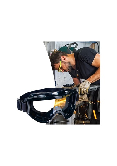 Yaozixa Endüstriyel Çalışma Göz Koruyucu: Toz Ve Çiziklere Dayanıklı, Cam Kullananlar İçin Uygun, Açık Görüş Sağlar - İnşaat, Laboratuvar Ve Dış Mekan İşleri Siyah