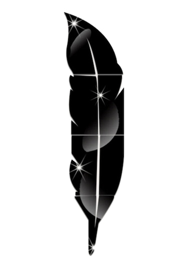 Monyee Siyah Akrilik Kanat Desenli Dıy Yansıta Duvar Sticker - 6 Parça, Yapıştırıcı, Kaldırılabilir, Ev Dekorasyonu Siyah