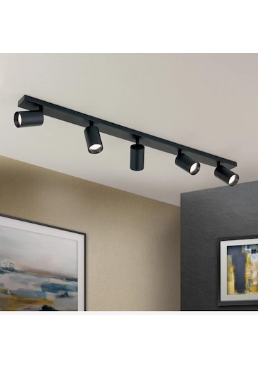 Mylights 120cm Panasonıc Ampullü Led Avize Gün Işıgı Ampullu Led Spot Led Avize Siyah