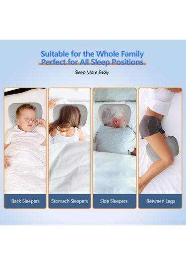 Geeksen Yatakta Kulak Koruyucu Yastık - Yan Yatanlar İçin Ergonomik Tek Delikli Gri Kulak Rahatlatıcı Yastık Gri