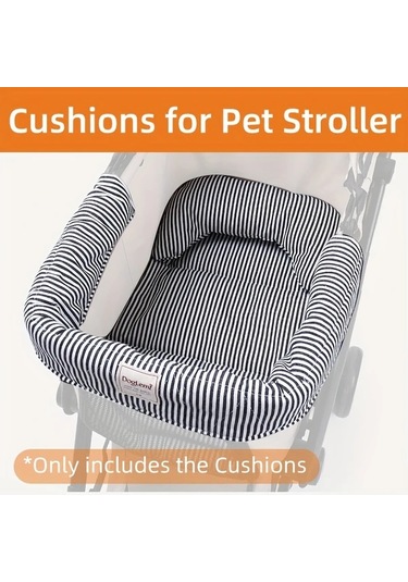 Fochsia Siyah 3 Parça Evcil Hayvan Arabası Yatağı Seti Yastıklı Yastık Yıkanabilir